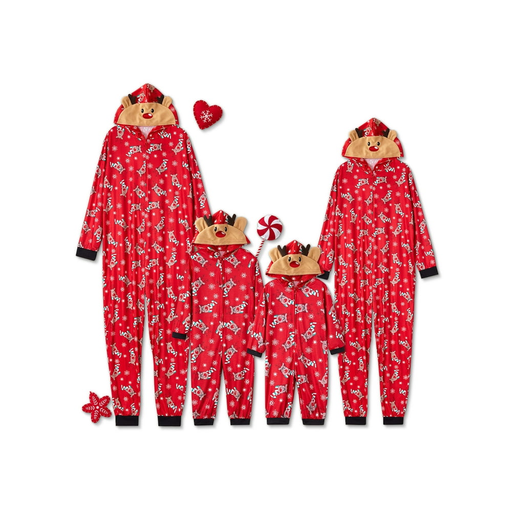 PatPat Reindeer Christmas Family Matching Onesie Pajama for Dad Mom