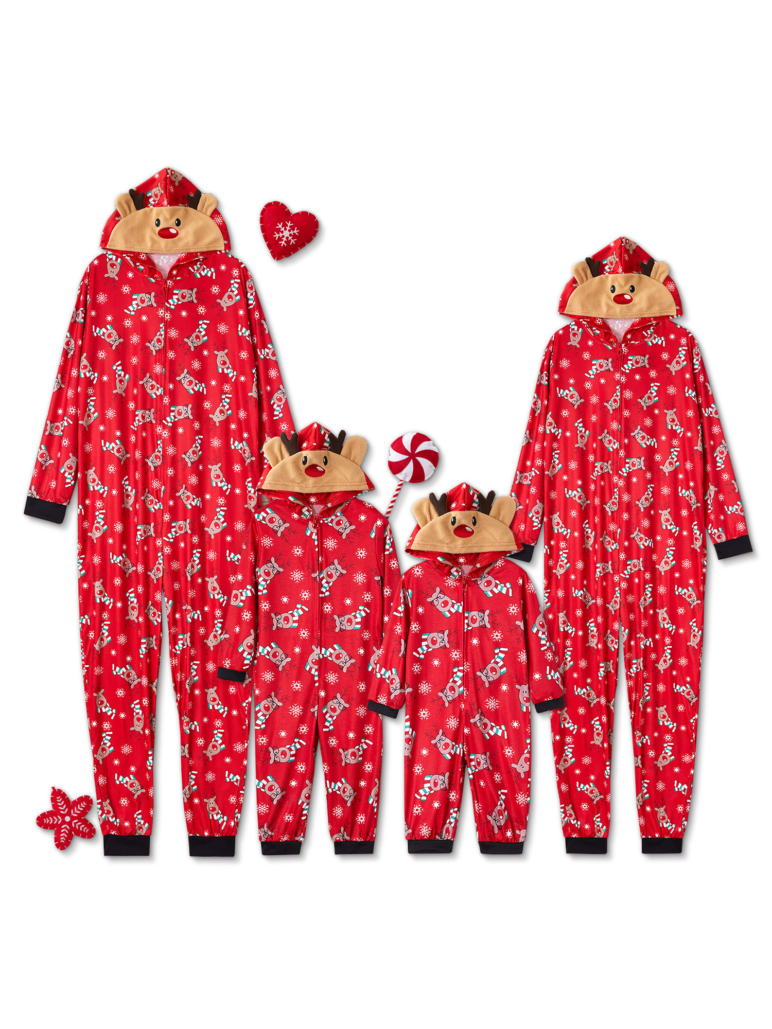 PatPat - Reindeer Christmas Family Matching Onesie Pajama for Dad - Mom - Kid - Baby - Walmart 