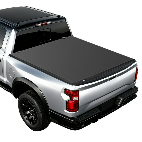 VEVOR Soft Tri-Fold Truck Bed Tonneau Cover, Compatible with 2009-2025 Dodge Ram 1500 (Incl. Classic & New) 5.7 ft (67.4 in) Bed, Fleetside Without Rambox, Split Tailgate, and Track System,Waterproof
