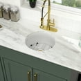 thumbnail image 6 of Logmey 18 Inch Round Ceramic Kitchen Sink Porcelain Small Single Bowl, White Undermount Bar Sink, Depth 8-1/3 Inch Sink, with Gold Drainer Assembly LM-WAL-LTBS3019FY-N, 6 of 9