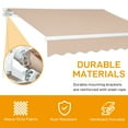 thumbnail image 4 of Thowdee 13' x 8' Khaki Manually Retractable Patio Awning, UV Resistant, 4 of 9