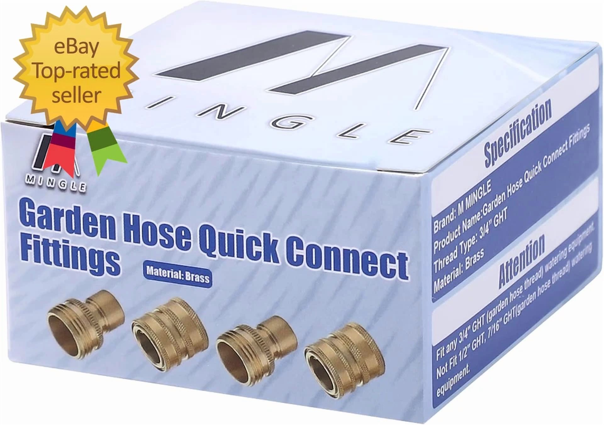 Garden Hose Quick Connect Fittings, 3/4 Inch Ght Solid Brass Quick Connector Set