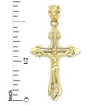thumbnail image 4 of Golden Fire Solid 14k Gold Intricate Crucifix Pendant - Christian Jewelry for Women and Men, 4 of 5
