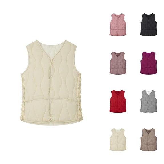 Lightweight Quilted Puffy Vest for Women – Sleeveless Down Alternative Jacket with Warm Sherpa-Lined Inner, Cozy Lining, Ideal for Fall and Winter Cold Weather Outwear