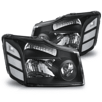 Magshion Headlights Assembly Set for 2004-2015 Nissan Titan, 2004-2007 Armada Truck, Black Housing Clear Lens Clear Corner