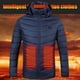 thumbnail image 4 of Chaqueta térmica USB para hombre, abrigo térmico eléctrico de poliéster, ropa de abrigo con capucha (3XL), 4 of 8