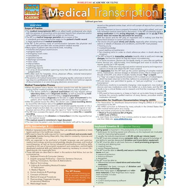 BarCharts- Inc. 9781423208921 Transcription Médicale