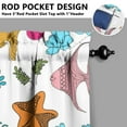 thumbnail image 5 of Beach Nautical Curtains Set Coral Starfish Tropical Ocean Marine Fish Creatures Summer Seashells Seaside Sand Seahorse Mermaid Anchor Vintage Sea Print Tier and Valance Rod Pocket Curtain, 5 of 6