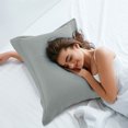 thumbnail image 3 of PiccoCasa Soft 1800 Microfiber Oxford Pillowcases 2Pcs, Queen Grey, 3 of 8