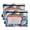 Bluebirds on Wooden Fence and Flower, variant on 2 Pack Pencil Pouch for 3 Ring Binder Smooth Zipper Folders with Pockets Clear Window Pencil Case Fairy Sitting Book and Coffee