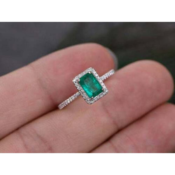 2.0 CT Emerald Cut Diamond Engagement Ring,Emerald cut engagement rings, 2 carat emerald cut diamond ring, emerald cut halo engagement rings