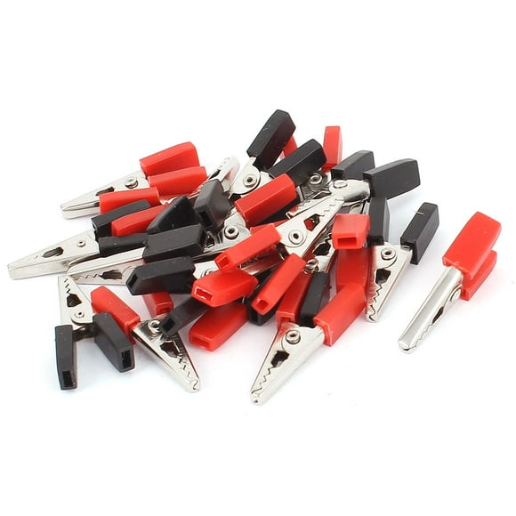 Unique Bargains 20 Pcs plastic Insulate Clamp 34mm Alligator Clip Clamp Power Test Probes Solder