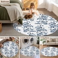 thumbnail image 5 of Round Rugs 4Ft, Blue Fruit Round Area Rug Washable Indoor Throw Carpet, Vintage Plant Nature Botanical Flower Floral Soft Non Slip Circle Rug for Kitchen Nursery Room Home Decor Aesthetic, 5 of 8