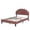 Bean Paste Red, variant on Tcbosik Full Size Upholstered Platform Bed, Bed Frame with Flower Pattern Headboard, Wood Slats Support, No Box Spring Needed, Beige
