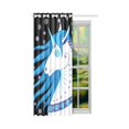 thumbnail image 2 of MKHERT Blue Horse Thermal Insulated Blackout Window Curtain Kitchen Curtain 52x84 inch, 2 of 3