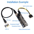 thumbnail image 4 of Matsuzay Puertos de alimentación Tarjeta 3.0 Temperatura PCI- 1x a 16x Extensor Gráfico PC de escritorio Computadora Minería Placa base Cables de computadora, 4 of 6