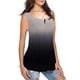 thumbnail image 3 of Puntoco Mujeres O-Cuello Manga Corta Gradiente Tirantes Hombro Camiseta tops Blusas Chaleco Puntoco Puntoco-974, 3 of 7