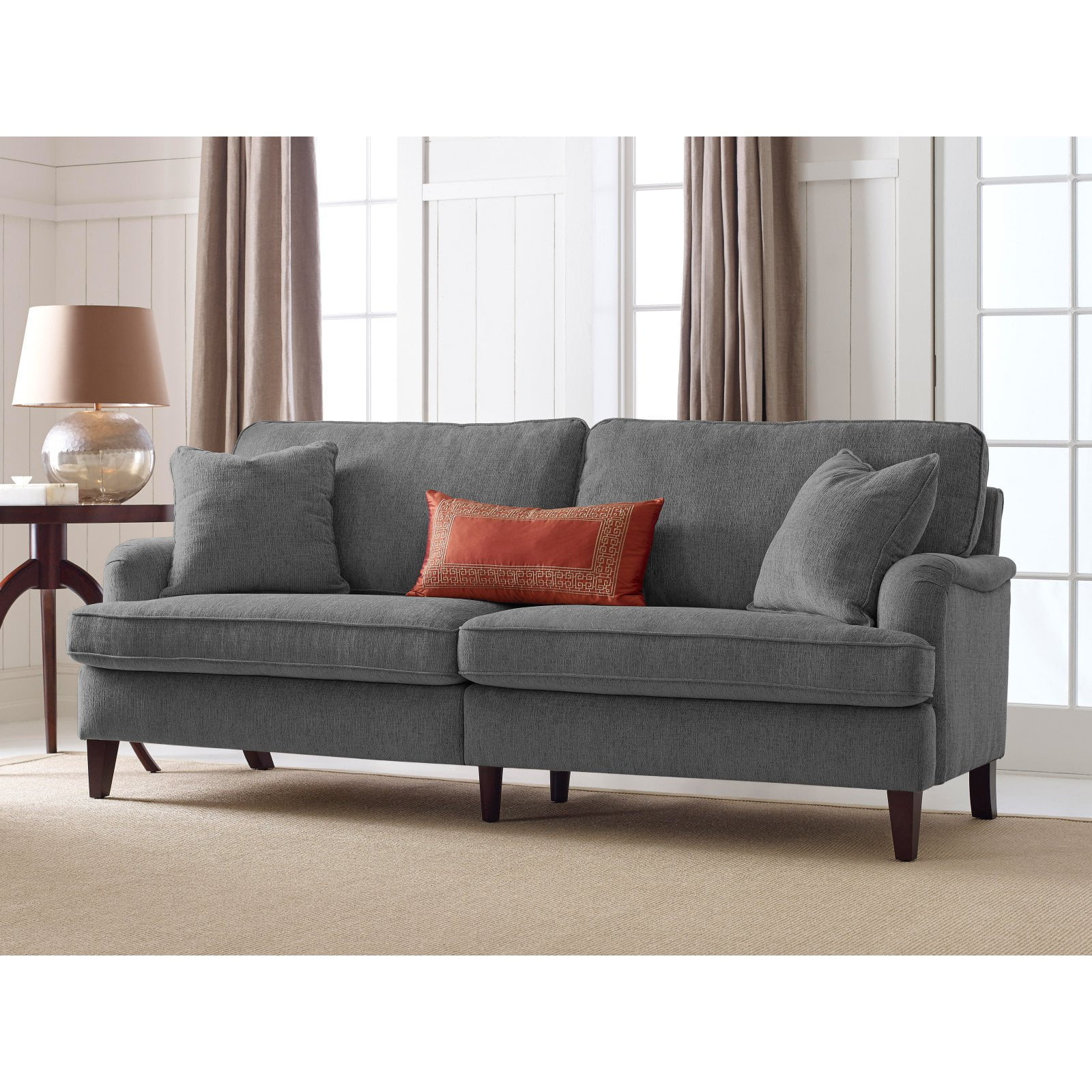 Serta Carlisle 78" Sofa with Pleated Arms in Gray