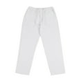 thumbnail image 6 of BKQCNKM Pantalones De Hombre Men's Pants Male Solid Loose Casual Pant Trouser Cotton Long Pant Trouser Elegant Loose Pant Trouser Sweatpants 1Pc Pant White 3XL, 6 of 8