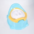 thumbnail image 3 of Precioso asiento de inodoro de plástico para entrenamiento con orinal para niños pequeños con cuenco extraíble para una fácil limpieza (azul), 3 of 4