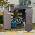 thumbnail image 5 of Alvantor 8 x 6 Ft Resin Storage Shed with Floor Outdoor Waterproof Garden Shed with Window and Lockable Door for Backyard, Garden, Patio Brown, 5 of 7