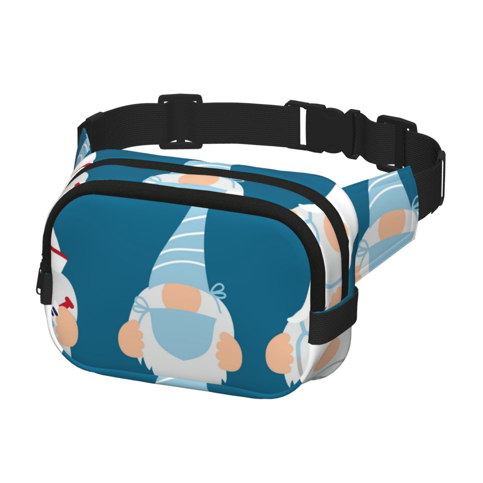 Kdxio Nurse Doctor Gnomes Crossbody Double Layer Waist Bag Belt Bag for Unisex Fanny Pack Fashion Waist Packs for Hiking Running Shopping Traveling