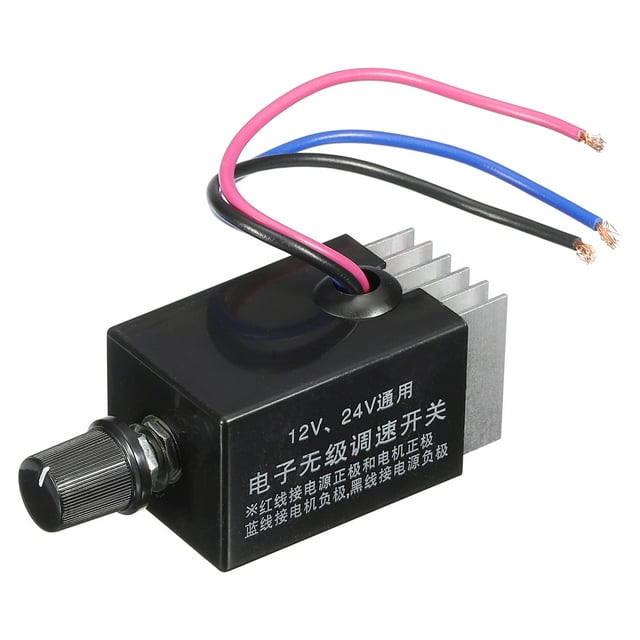 Unique Bargains Universal DC Motor Speed Controller, DC 12v 24v Motor Rheostat for Electric Fan Speed Control Switches