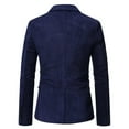 thumbnail image 4 of YLSDY Men's Corduroy Blazer Slim Fit Business Suit Jacket One Button Sport Coats with Flap Pockets Navy XL, 4 of 4
