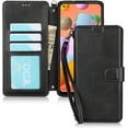 thumbnail image 5 of Wallet Case for Samsung Galaxy A11 with Card Holder Slots,Kickstand Phone Cover Premium Leather Magnetic Closure Slim Flip Shockproof Wrist Strap Case for Samsung Galaxy A11 6.4",Black, 5 of 14