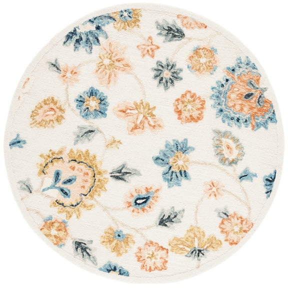 SAFAVIEH Metro Naira Floral Area Rug, Ivory/Grey, 6' x 6' Round