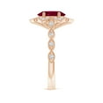 thumbnail image 6 of ANGARA Natural Oval 2 ct Ruby Trillium Floral Shank Ring in 14K Rose Gold for Women (Size-9x7mm) | July Birthstone, Birthday, Anniversary, Jewelry Gift for Women | Natural Ruby Ring, 6 of 9