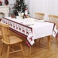thumbnail image 1 of ZACOO 60"x120" Table Cover Christmas Deer Snowflake Pattern Waterproof Spillproof Rectangular Table Cloth Farmhouse Washable Wipeable Tablecloth, Beige, 1 of 7