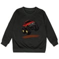 thumbnail image 2 of Boys Sweatshirts Kids Fashion Print Crew Neck Sweatshirt Long Sleeve Casual Hoodless Top Black 5-6 Years, 2 of 3