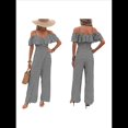 thumbnail image 3 of Plisados A Rayas para Mujer, Elegantes, de Verano, con Tirantes y Pantalones de Pierna , . Negro M, 3 of 7