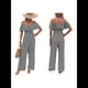 thumbnail image 3 of Plisados A Rayas para Mujer, Elegantes, de Verano, con Tirantes y Pantalones de Pierna , . Negro L, 3 of 7