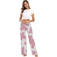 thumbnail image 6 of Women's Leopard Pajama Pants, Casual Pajama Bottoms Lounge Pants Wide Leg, 6 of 7