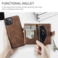 thumbnail image 2 of Back Wallet Case for iPhone 14 with Detachable Card Slots Holder Magnetic Closure Cover, Premium PU Leather Slim Kickstand Soft Silicone Shockproof Lens Protective Case for iPhone 14,Brown, 2 of 8