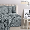 thumbnail image 5 of Lux Decor Collection Paisley Printed Queen Bed Sheets Set, Microfiber 6 Piece Bedding Set - Gray, 5 of 7