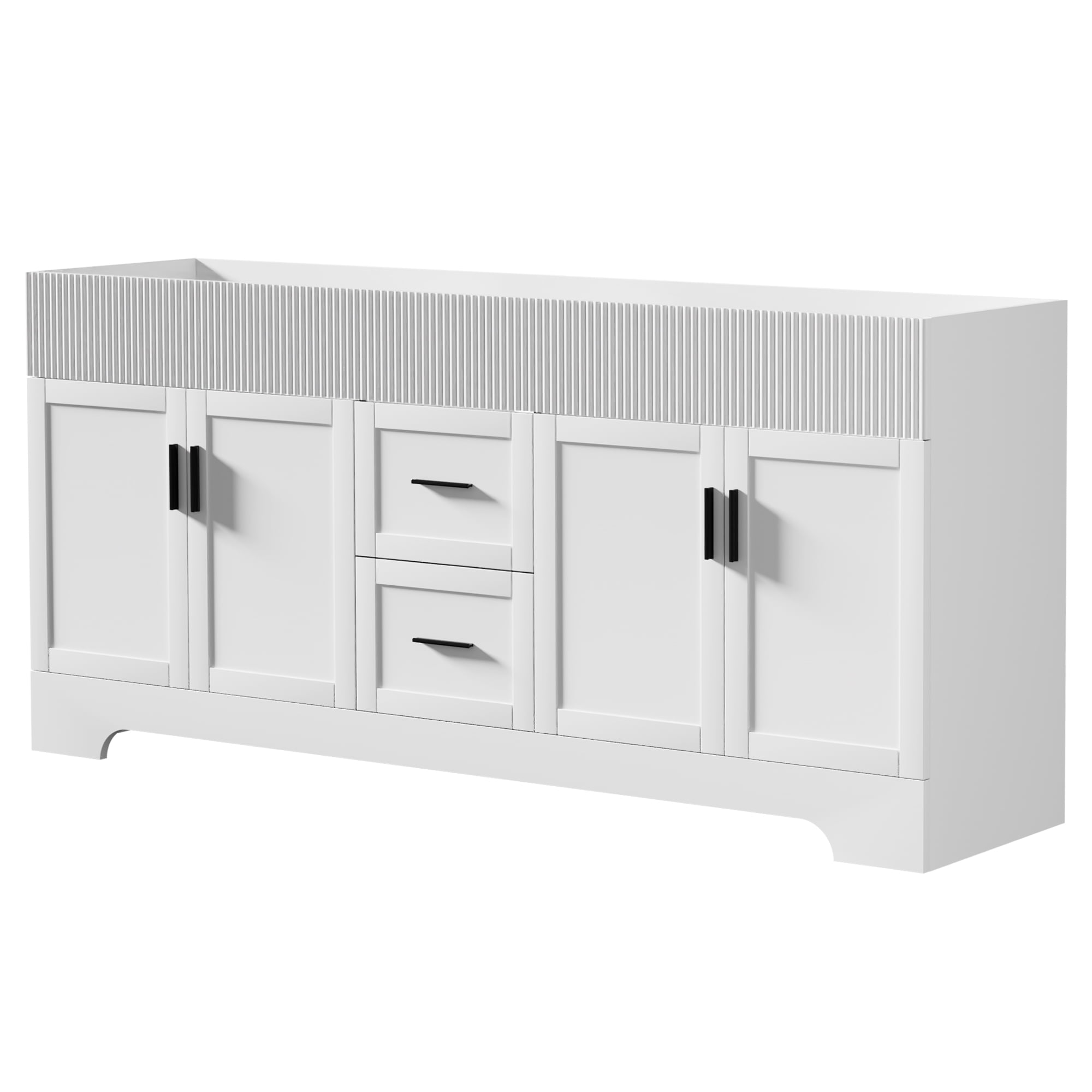 72" Freestanding Double Sink Bathroom Vanity Cabinet Base Only, Hand-Painted, Sink Not Included
