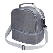 Unique Bargains Insulated Leakproof Lunch Bag for Office, Picnic Gray