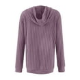 thumbnail image 7 of Lenpel Women's Plus Size Hoodies Ribbed Knit Drawstring Long Sleeve Shirts Soft Casual Tunic Tops Lightweight Knit Sweaters(Purple,XX-Large), 7 of 7