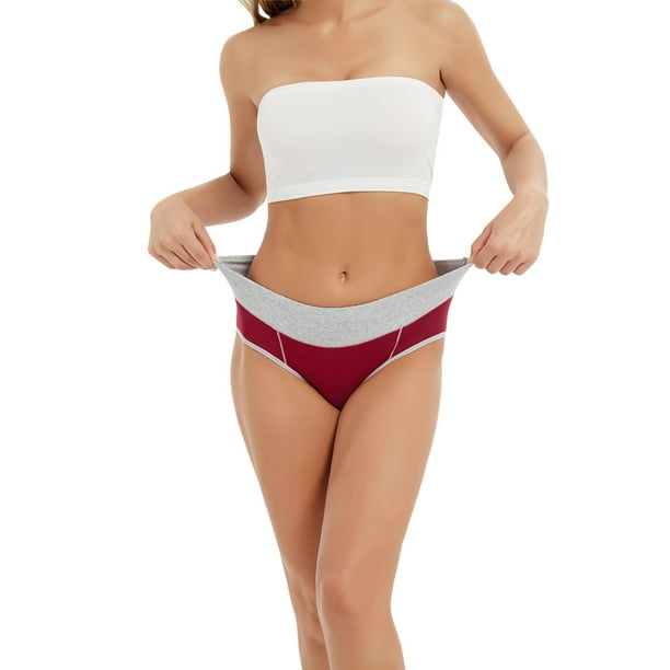 CLZOUD Workout Underwear for Women Beige Cotton 1 Piece Underpants  Patchwork Color Underwear Panties Bikini Solid Womens Briefs Knickers  Intimates Xxl