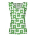 thumbnail image 4 of MIASHUI Womens Tank Tops Summer V Neck Button Casual Shirts Floral Print Blouse,Green,XXL, 4 of 4