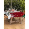 thumbnail image 2 of Outdoor Tablecloth with Umbrella Hole and Zipper, Red Snowman Christmas Rectangle Table Cloth 60x102 Inch Waterproof Tablecloth, Xmas Tree Snowflake Balls Picnic Table Cover for Patio Camping, 2 of 7