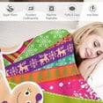 thumbnail image 3 of Christmas Gingerbread Purple Flannel Fleece Throw Blanket Xmas Candy Cane 50x60 Inches Soft Blanket for Couch,Cozy,Warm,Lightweight, 3 of 6