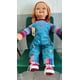 thumbnail image 4 of Muñeco chucky ojitos dormilones, cuerpo de felpa de 80 cm con huella y agujetas reales, 4 of 5