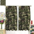 thumbnail image 3 of Camouflage Curtains Teens Camo Army Camouflage Blackout Rod Pocket Curtains & Drapes Bedroom Decor for Kids Boys Girls Teens,Green Militarily Abstract Art Window Curtains 2 Panels 84x84in, 3 of 6