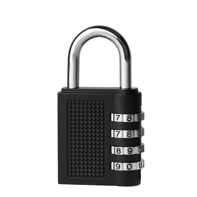 Candado con contraseña, candado con contraseña negro, aleación de zinc, candado con contraseña grande de 4 dígitos para puerta de armario de gimnasio, cerradura con contraseña mecánica