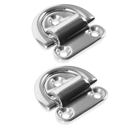 HOMEMAXS  2 Pcs Racing Tow Hook Car D Rings for Trailer D-ring Buckle Silver