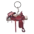 thumbnail image 4 of 2 Llavero colgante de acrílico personalizado de la silla de montar para los vaqueros occidentales del amante de los caballos, 4 of 5